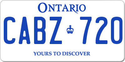 ON license plate CABZ720