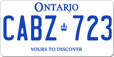 ON license plate CABZ723