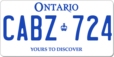 ON license plate CABZ724