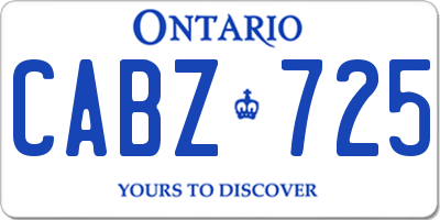 ON license plate CABZ725