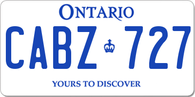 ON license plate CABZ727