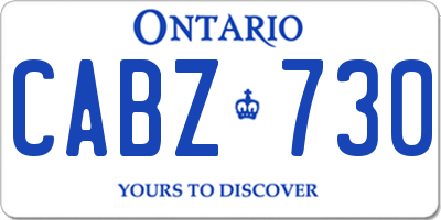 ON license plate CABZ730