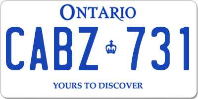 ON license plate CABZ731