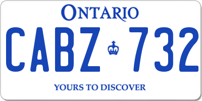 ON license plate CABZ732