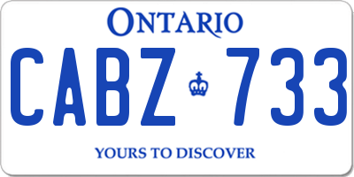 ON license plate CABZ733