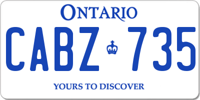 ON license plate CABZ735