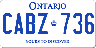 ON license plate CABZ736