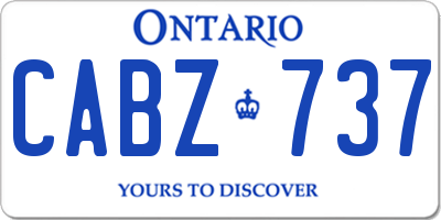 ON license plate CABZ737