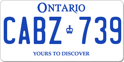 ON license plate CABZ739