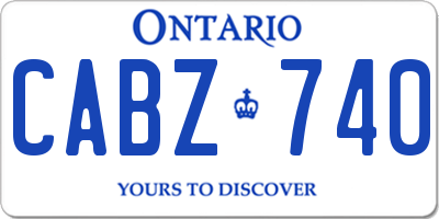 ON license plate CABZ740