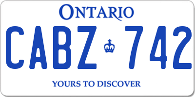 ON license plate CABZ742