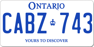 ON license plate CABZ743