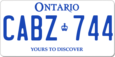 ON license plate CABZ744