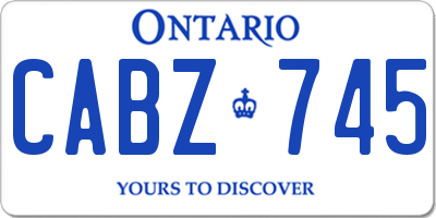 ON license plate CABZ745