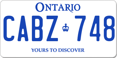 ON license plate CABZ748