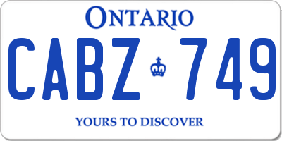 ON license plate CABZ749