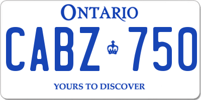 ON license plate CABZ750