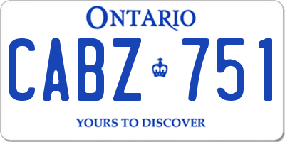 ON license plate CABZ751