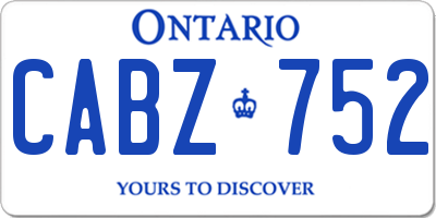 ON license plate CABZ752