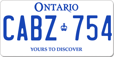 ON license plate CABZ754