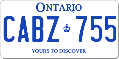 ON license plate CABZ755