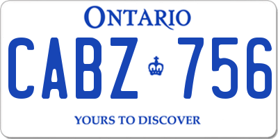 ON license plate CABZ756