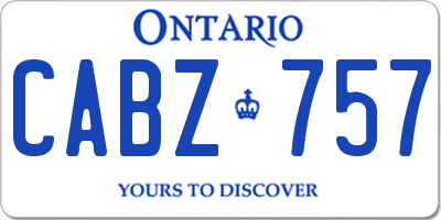 ON license plate CABZ757