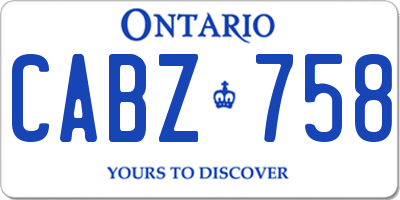 ON license plate CABZ758