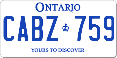 ON license plate CABZ759