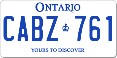 ON license plate CABZ761