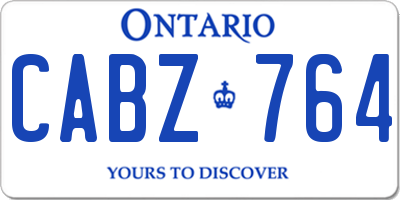 ON license plate CABZ764