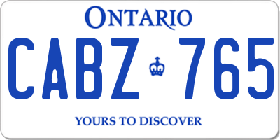 ON license plate CABZ765