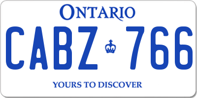 ON license plate CABZ766