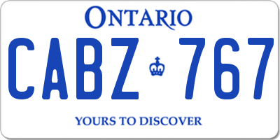 ON license plate CABZ767