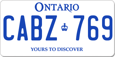 ON license plate CABZ769