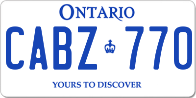 ON license plate CABZ770