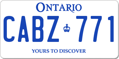 ON license plate CABZ771