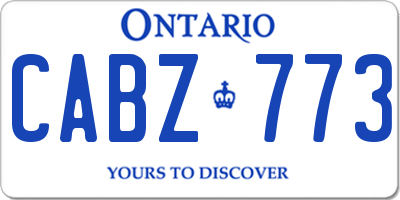 ON license plate CABZ773