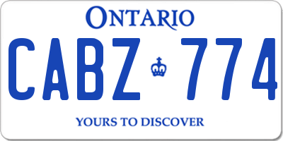 ON license plate CABZ774