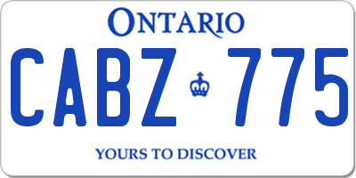 ON license plate CABZ775