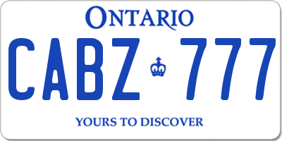 ON license plate CABZ777