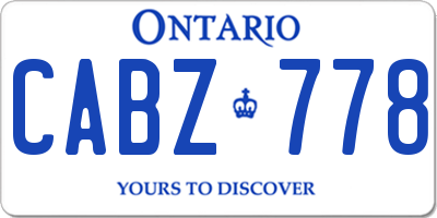 ON license plate CABZ778