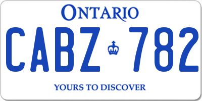 ON license plate CABZ782