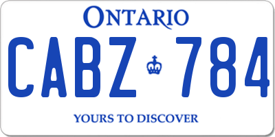 ON license plate CABZ784