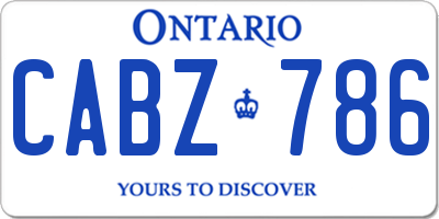 ON license plate CABZ786