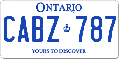 ON license plate CABZ787