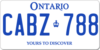 ON license plate CABZ788