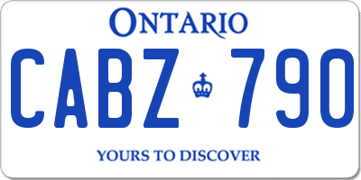 ON license plate CABZ790