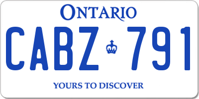 ON license plate CABZ791