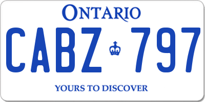 ON license plate CABZ797